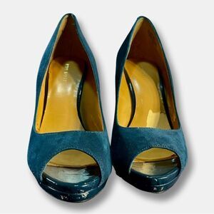 Nine West- Teal Suede Heels